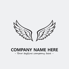 Wing illustration black and white for logo company vector image	
