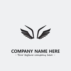 Wing illustration black and white for logo company vector image	

