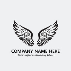 Wing illustration black and white for logo company vector image	
