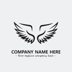 Wing illustration black and white for logo company vector image	
