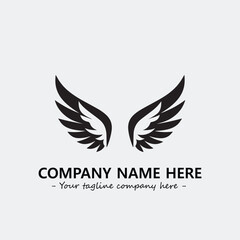 Wing illustration black and white for logo company vector image	
