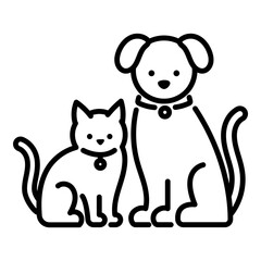 cat and dog vector illustration