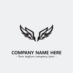 Wing illustration black and white for logo company vector image	
