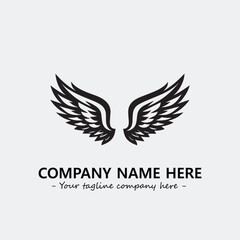 Wing illustration black and white for logo company vector image	
