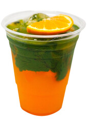 orange matcha in a bowl