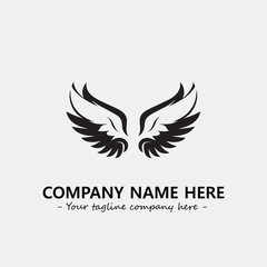 Wing illustration black and white for logo company vector image	
