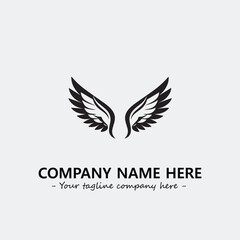 Wing illustration black and white for logo company vector image	

