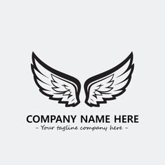 Wing illustration black and white for logo company vector image	
