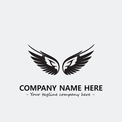 Wing illustration black and white for logo company vector image	
