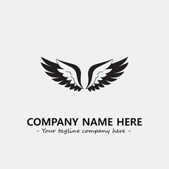 Wing illustration black and white for logo company vector image	
