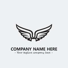 Wing illustration black and white for logo company vector image	

