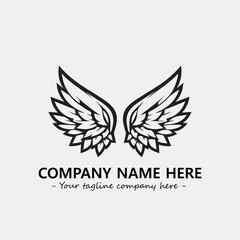 Wing illustration black and white for logo company vector image	
