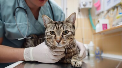 Animal specialist conducts a pet examination