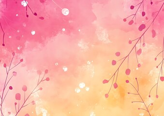 Soft, Pastel Floral Watercolor Background