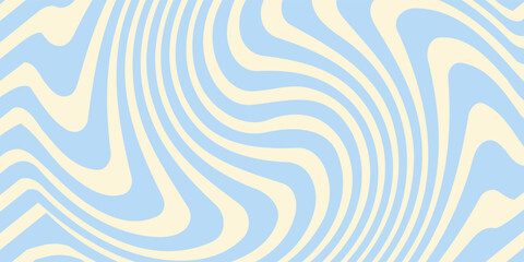 Abstract horizontal background with colorful waves. Trendy vector illustration in style retro 60s, 70s. Pastel colors.eps10