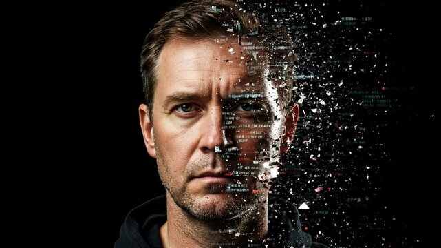 Digital transformation explored through the fusion of human emotion and technology in a stunning visual representation