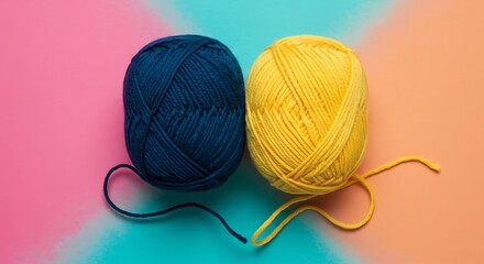 Navy & Gold Yarn: A Colorful Textile Still Life AI Generated
