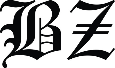 BZ , B Z  ,abstract, letters ,logo ,monogram,
