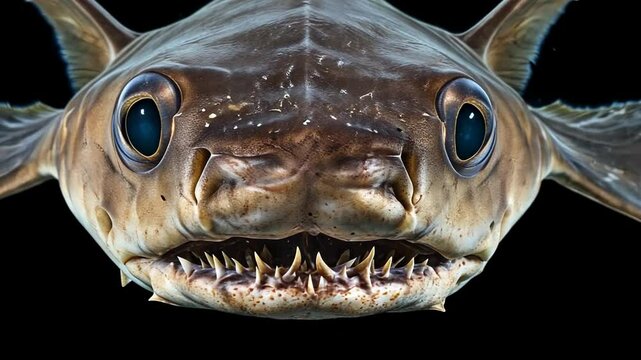 Close-up Portrait of a  Rare Goblin Shark