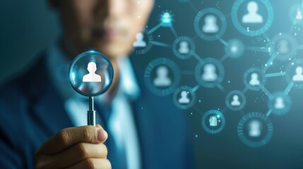 analyze customer data, business and technology concept