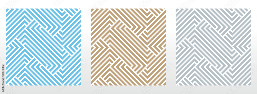 Aufkleber Set of abstract geometric patterns. Seamless vector backgrounds. Colored ornaments Graphic modern patterns Simple lattice graphic design