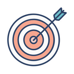 Bullseye Target with Arrow Hit Icon Design