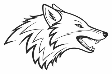 Obraz premium a wolf head flat logo illustration on transparent background
