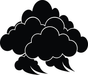 clouds black and white silhouette vector design