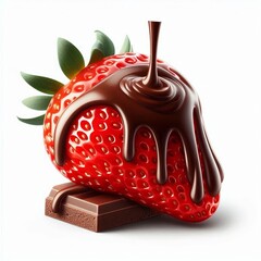 Luscious strawberry cascade, decadent chocolate drizzle, sweet temptation delight