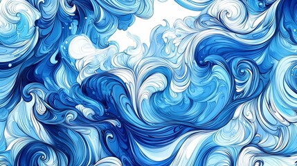 Oceanic Symphony: A Mesmerizing Abstract Blue and White Water Pattern