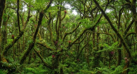 Lush Green Rainforest Canopy: Exploring a Vibrant Tropical Ecosystem