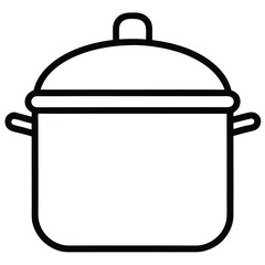 Cooking Pot with Lid Black and White.