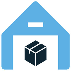 Warehouse icon vector for storage building, distribution center, and inventory management. Great for logistics, shipping, and supply chain concepts.