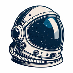 Design a bold, vector illustration of an astronaut helmet with thick, black strokes.  Focus on clean lines and impactful design. © adobe1 stock