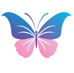 Vector Elegant Butterfly Icon in Symmetrical Shape with Pastel Hues and Clean Lines for Modern Branding