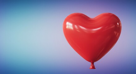 Crimson Heart Balloon: 3D Render, Soft Light, Deep Hues AI Generated