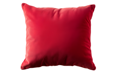 Red pillow isolated on transparent background