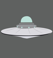 Vector illustration of silver color flying saucer 