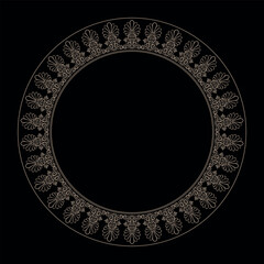 Seamless Paisley Traditional Indian Pattern. Oriental vector gold  round pattern with arabesques and floral elements. Traditional classic ornament. For textiles, embroidery, sandblaster, porcelain