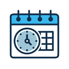 Calendar with Clock Icon Design
