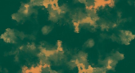 Obraz premium Emerald and Amber: Abstract Ink Wash Painting AI Generated