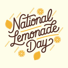National lemonade day, typography vector art.