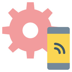 setting gear wheel system remote control flat style icon