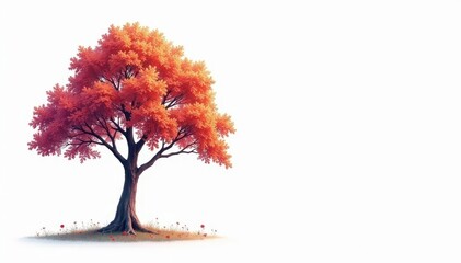 Elegant single tree outline, clean white backdrop, vector, tree, background