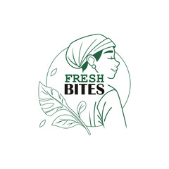 Eco friendly healthy food logo with a girl concept