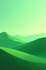 Obraz premium Subtle green gradients form minimalist hills, abstract sky , artwork, digital