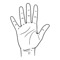 Obraz premium Hand Wave Hand Gesture | Simple Stroke Line Art