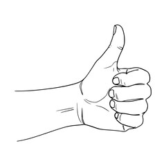 Thumbs Up Hand Gesture | Simple Stroke Line Art