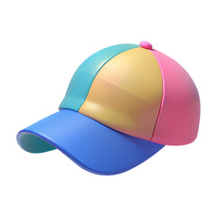 Fototapeta premium Billed Cap. 3d rendering isolated on white background. Cartoon plastic style icon