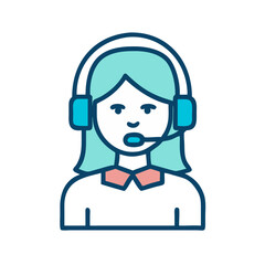 Call Center Female Operator Icon Design